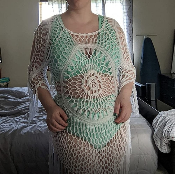 Luvami Crochet Lace High Waist V Neck Bikini Set in Green 109 Size M - Picture 2 of 16